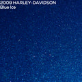 Close-up of 2009 Harley-Davidson Blue Ice paint texture