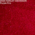 Close-up of 2015 Harley-Davidson Purple Fire paint color swatch