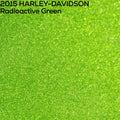 Close-up of 2015 Harley-Davidson Radioactive Green color swatch