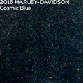 Close-up of 2016 Harley-Davidson Cosmic Blue paint texture