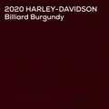 A solid dark burgundy color block with white text at the top reading '2020 HARLEY-DAVIDSON Billiard Burgundy'.