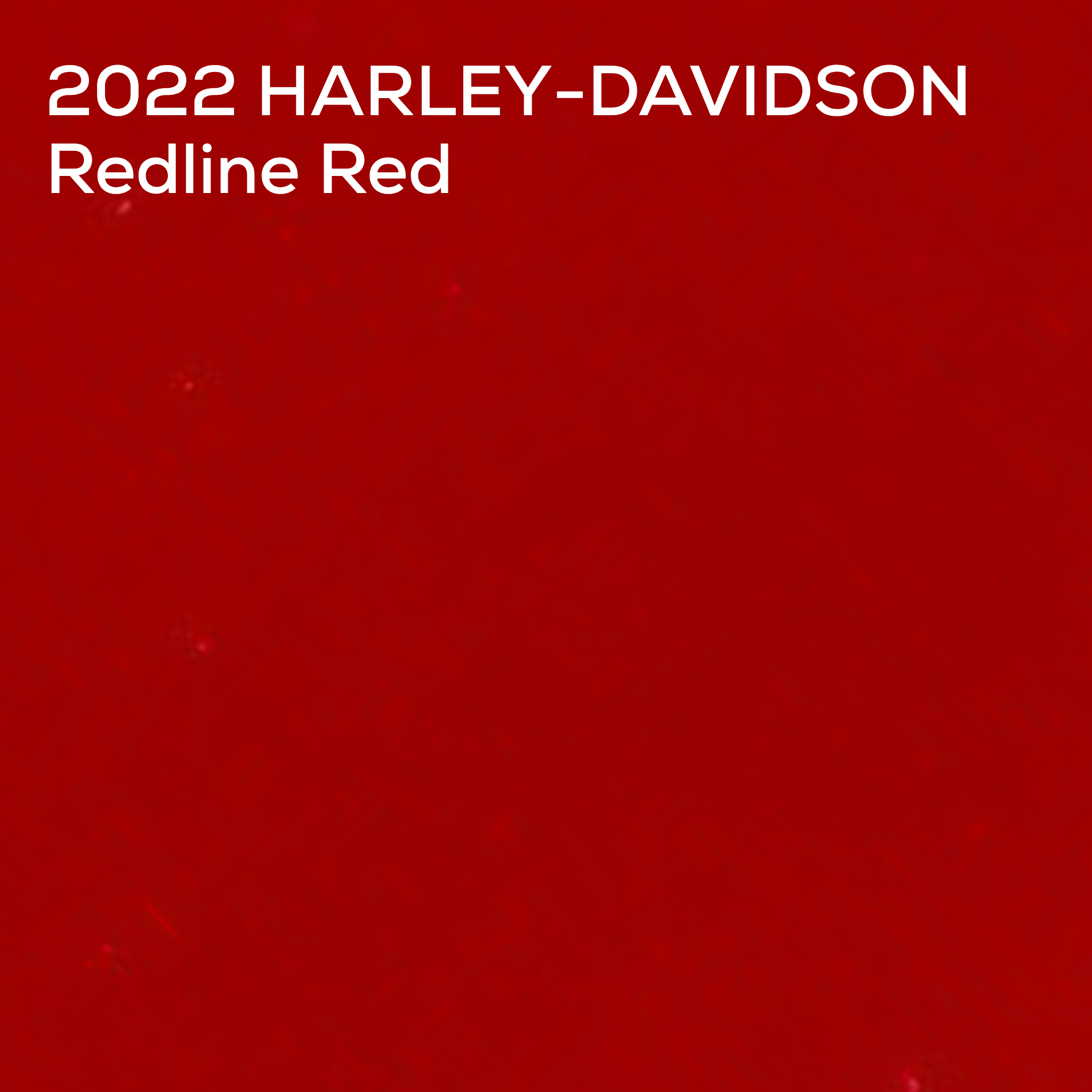 A solid red color swatch with white text in the top-left corner reading '2022 HARLEY-DAVIDSON Redline Red'.