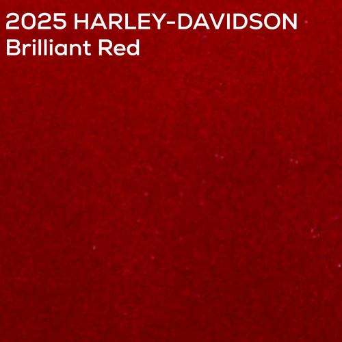 Authentic 2025 Harley-Davidson Factory Pack Brilliant Red painted panel close up